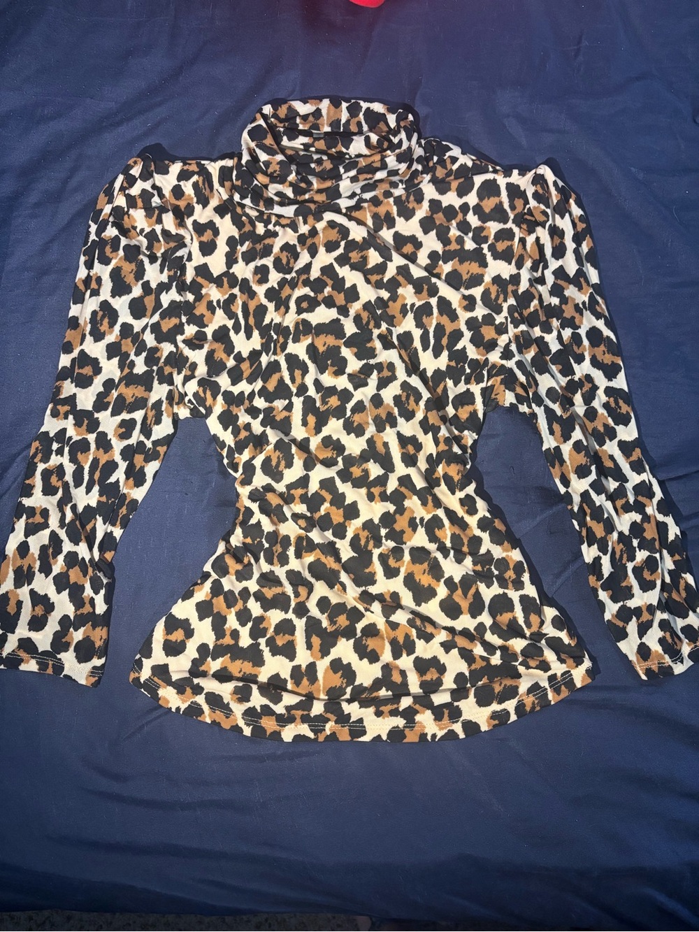 Free People Leopard Print Turtleneck Long Sleeve Top - Brown/Black/Cream